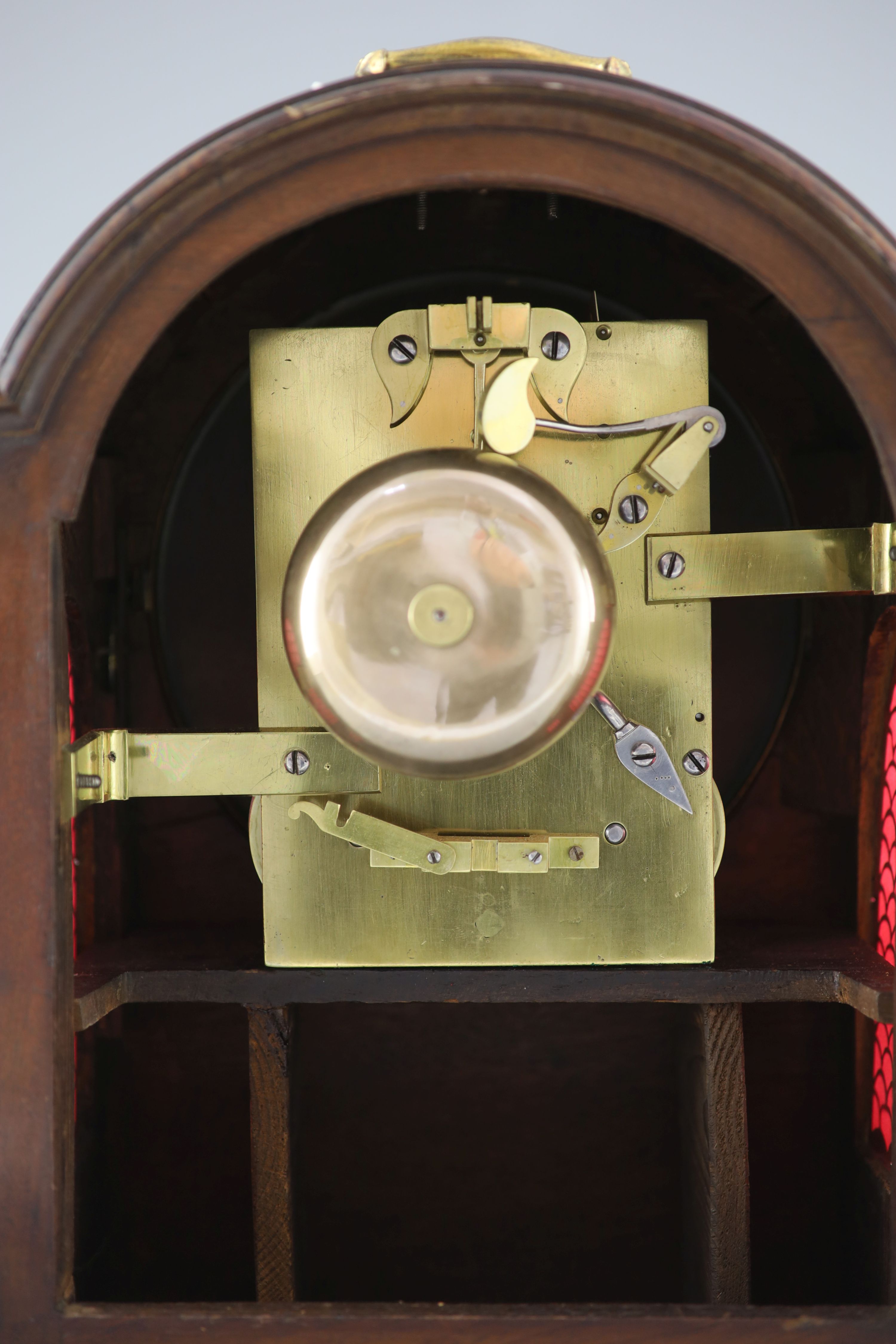 A Regency mahogany cased twin fusee bracket clock, Thomas Maughan, London, 42cm high.